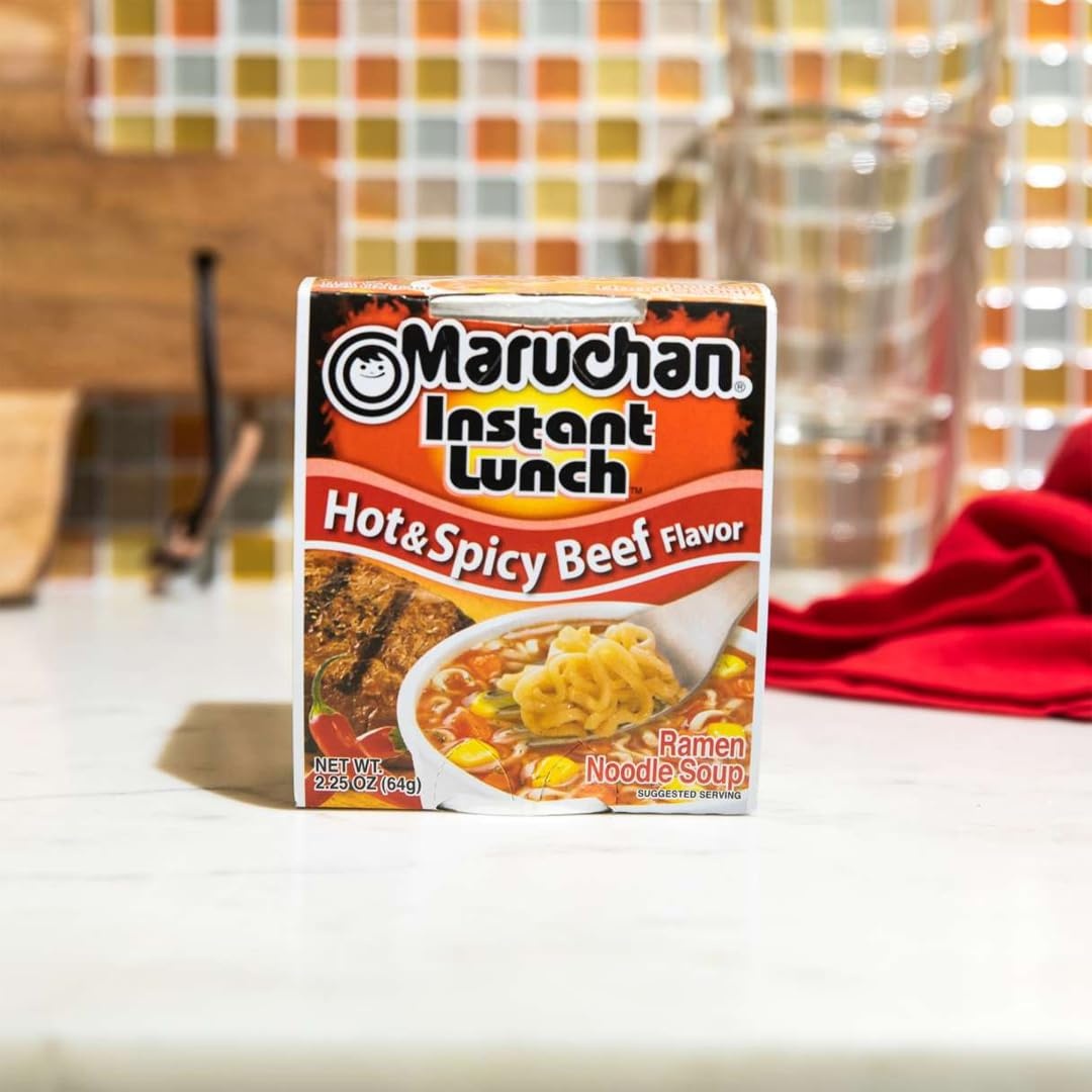 image:imageMaruchan Instant Lunch Ramen Noodles Flamin Hot Chicken Flavor JapaneseStyle Instant Noodle Soup Easy Meal Ready in 3 Minutes 225 Oz 12 PackHot Spicy Beef Pack of 24