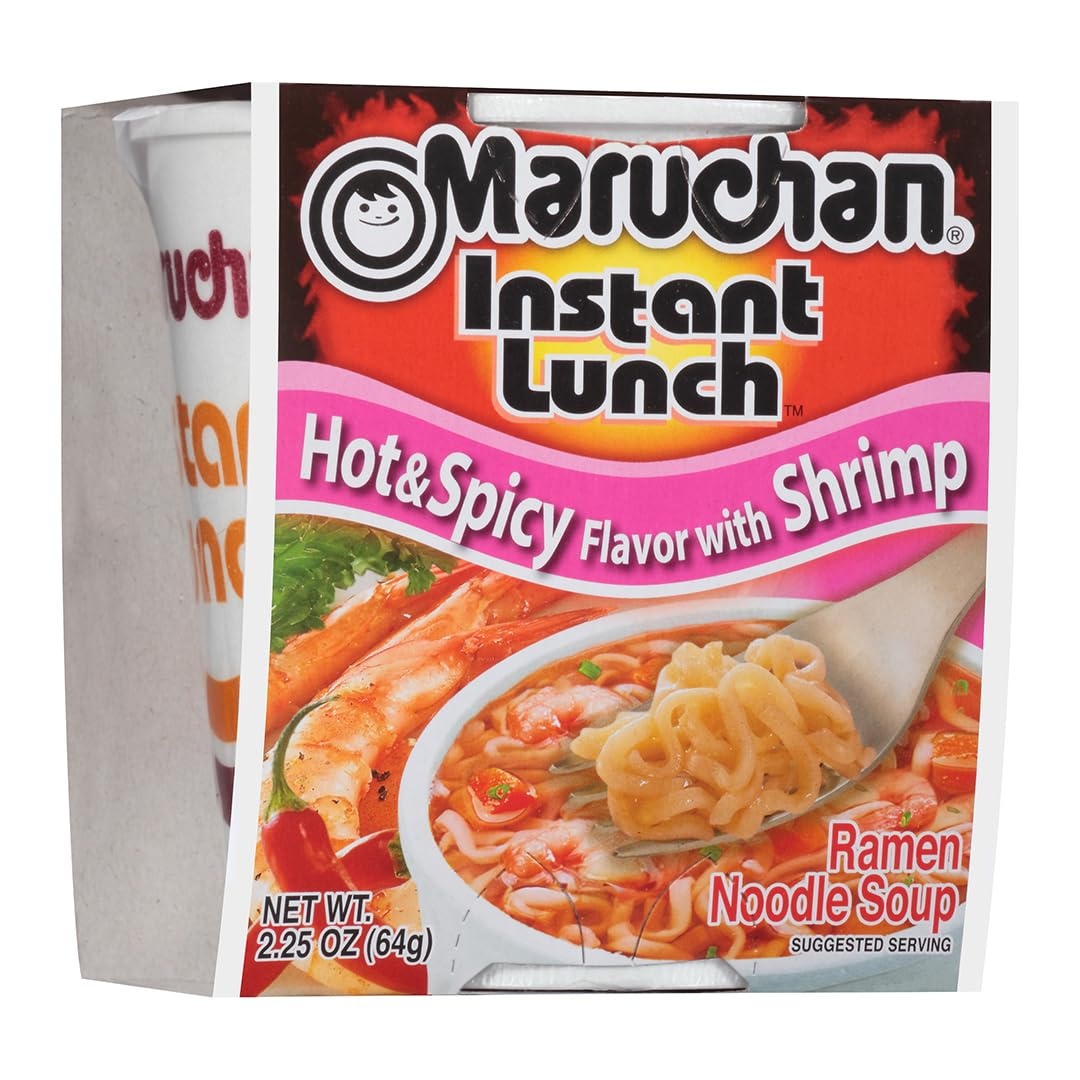 image:imageMaruchan Instant Lunch Ramen Noodles Flamin Hot Chicken Flavor JapaneseStyle Instant Noodle Soup Easy Meal Ready in 3 Minutes 225 Oz 12 PackHot Spicy Shrimp Pack of 24
