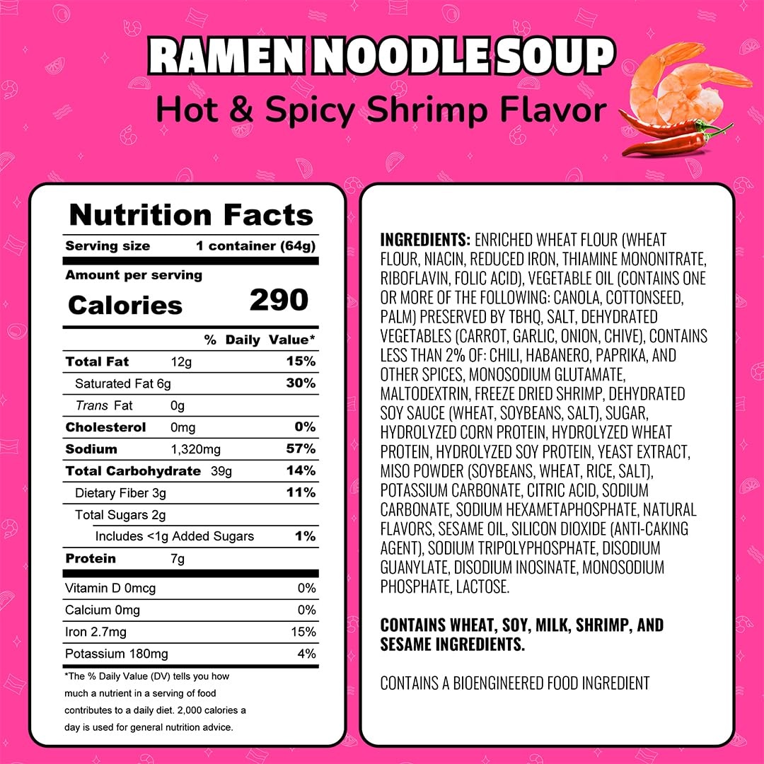 image:imageMaruchan Instant Lunch Ramen Noodles Flamin Hot Chicken Flavor JapaneseStyle Instant Noodle Soup Easy Meal Ready in 3 Minutes 225 Oz 12 PackHot Spicy Shrimp Pack of 24