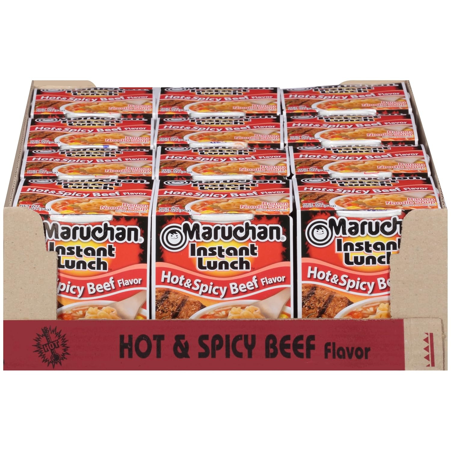image:imageMaruchan Instant Lunch Ramen Noodles Flamin Hot Chicken Flavor JapaneseStyle Instant Noodle Soup Easy Meal Ready in 3 Minutes 225 Oz 12 PackHot Spicy Beef Pack of 24