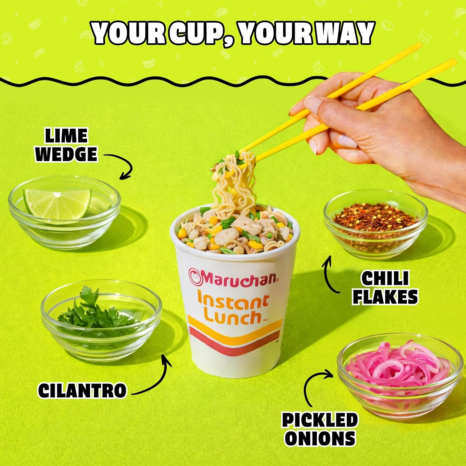 image:imageMaruchan Instant Lunch Ramen Noodles Flamin Hot Chicken Flavor JapaneseStyle Instant Noodle Soup Easy Meal Ready in 3 Minutes 225 Oz 12 PackLime Chili Chicken