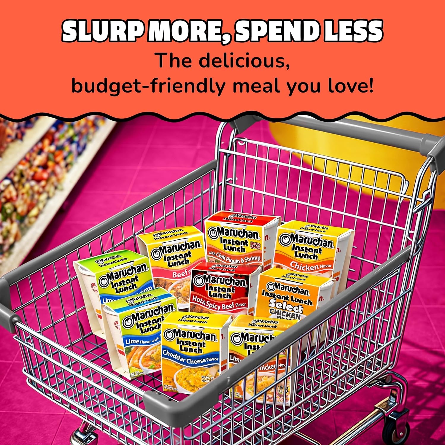 image:imageMaruchan Instant Lunch Ramen Noodles Flamin Hot Chicken Flavor JapaneseStyle Instant Noodle Soup Easy Meal Ready in 3 Minutes 225 Oz 12 PackLime Chili Chicken