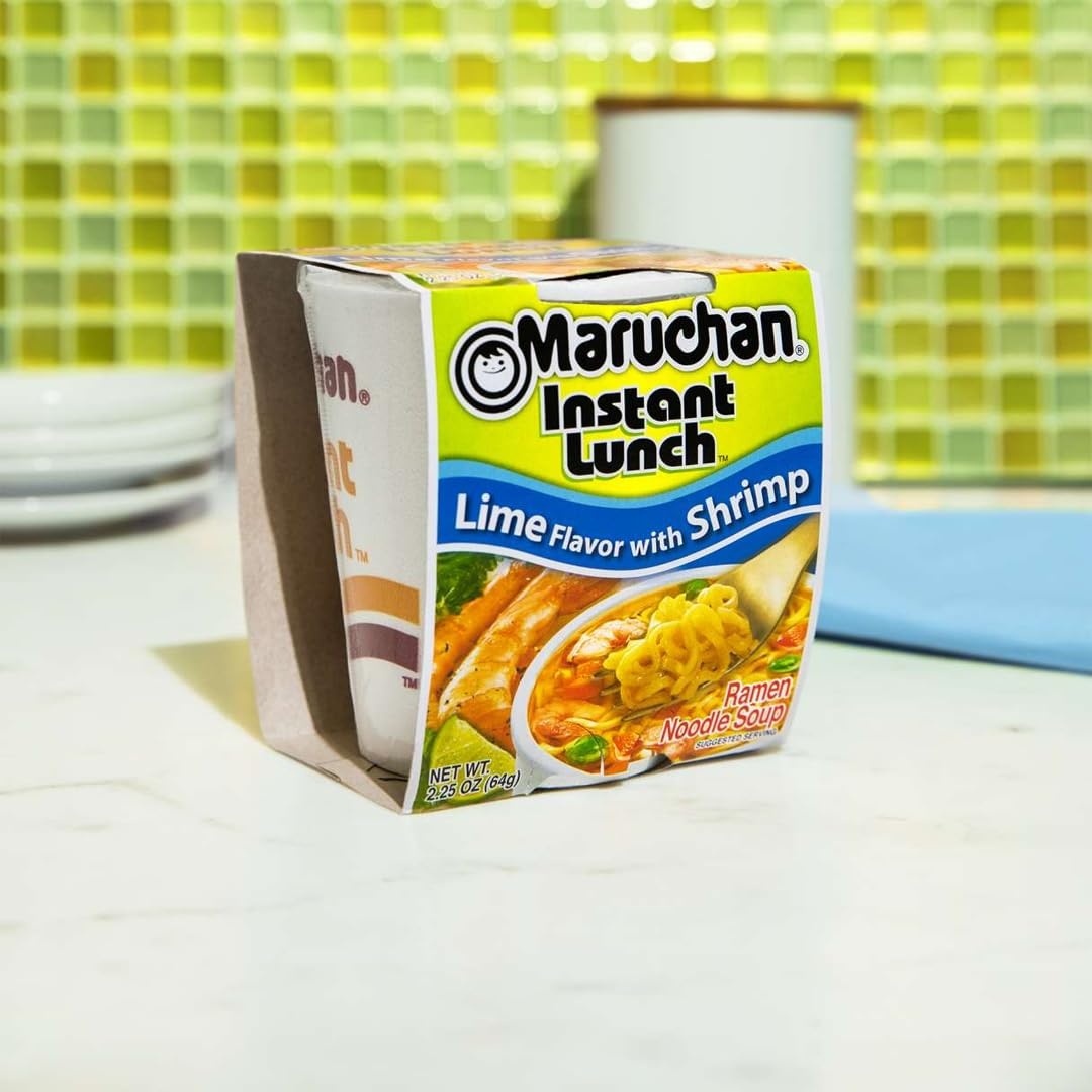 image:imageMaruchan Instant Lunch Ramen Noodles Flamin Hot Chicken Flavor JapaneseStyle Instant Noodle Soup Easy Meal Ready in 3 Minutes 225 Oz 12 PackLime Shrimp Pack of 24