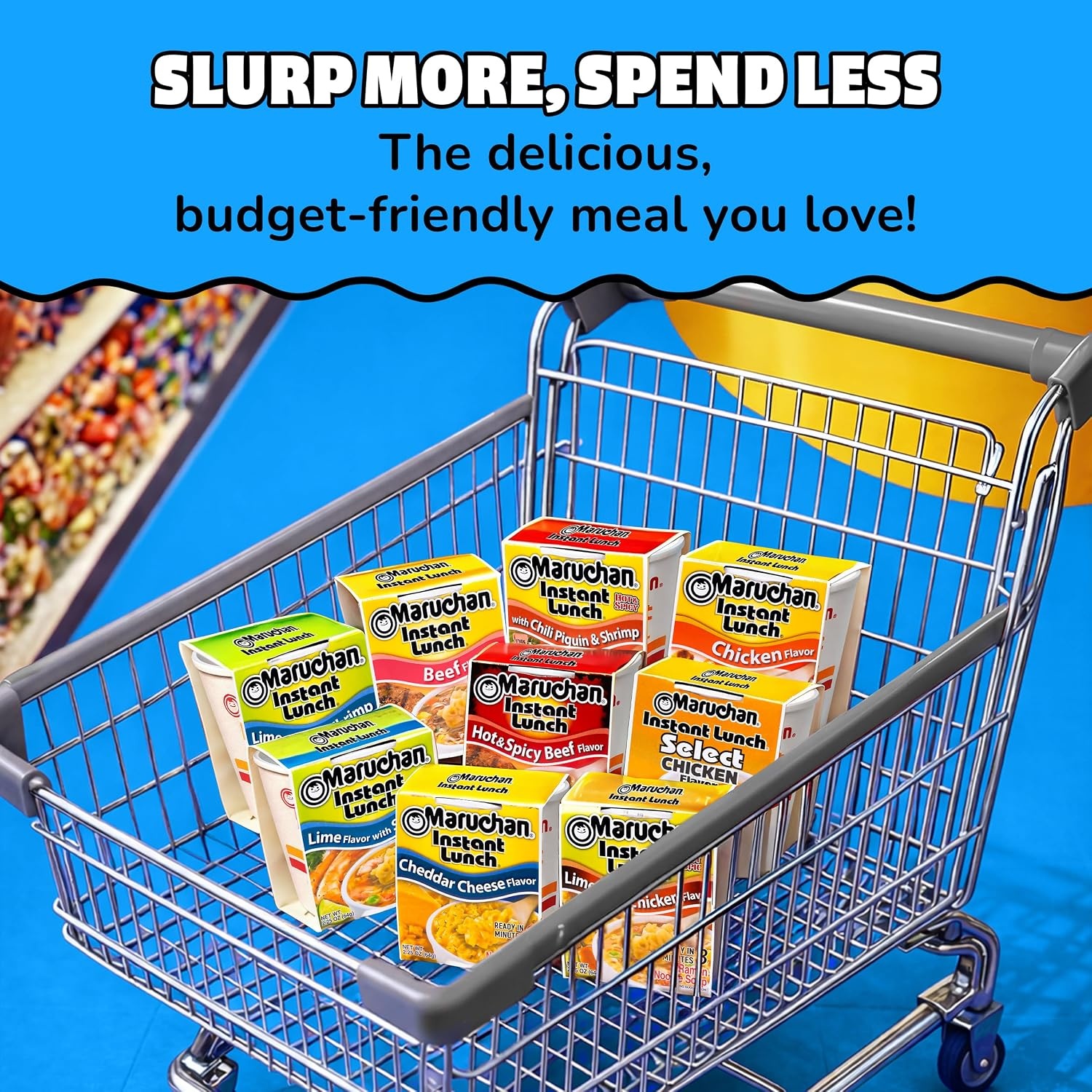 image:imageMaruchan Instant Lunch Ramen Noodles Flamin Hot Chicken Flavor JapaneseStyle Instant Noodle Soup Easy Meal Ready in 3 Minutes 225 Oz 12 PackLime Shrimp