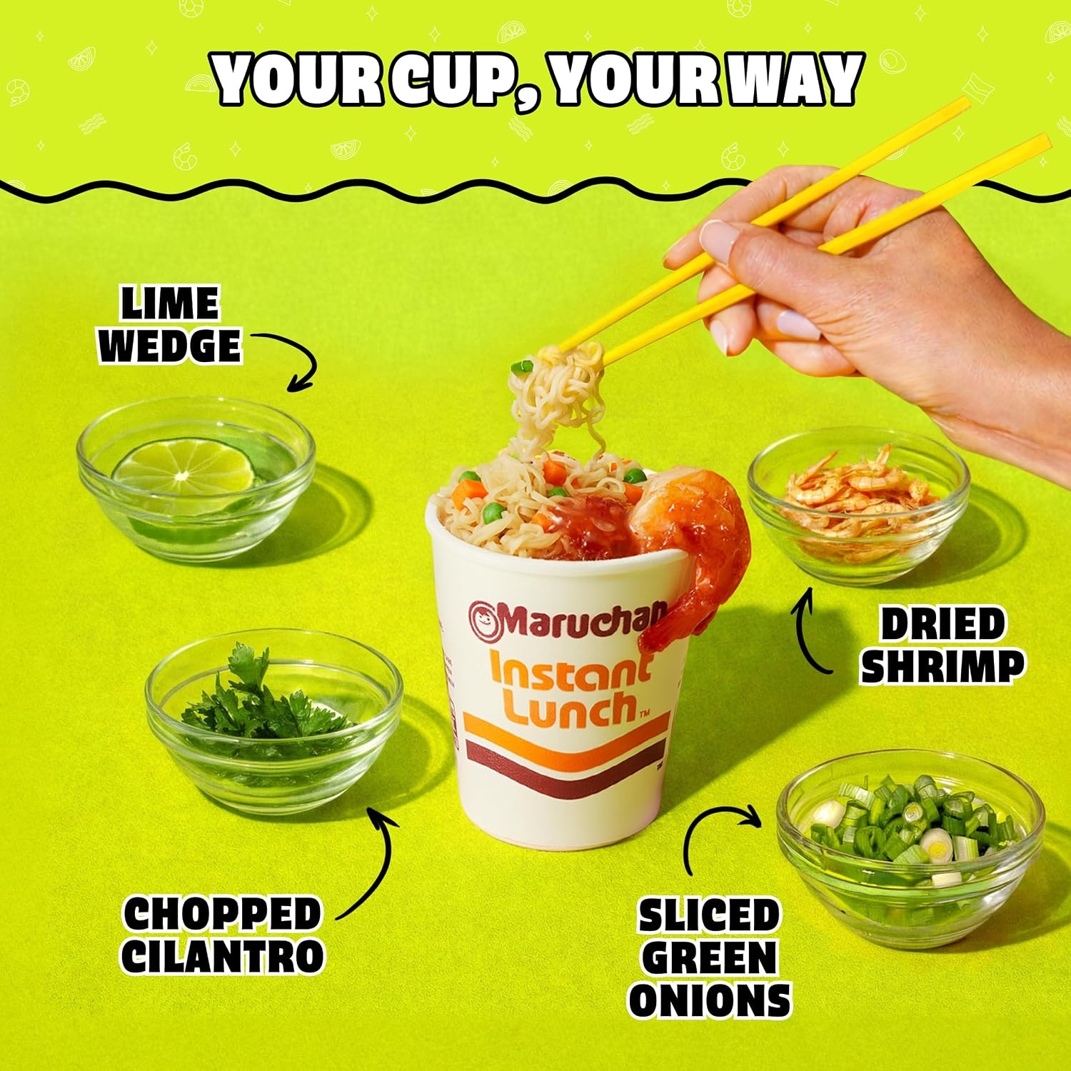 image:imageMaruchan Instant Lunch Ramen Noodles Flamin Hot Chicken Flavor JapaneseStyle Instant Noodle Soup Easy Meal Ready in 3 Minutes 225 Oz 12 PackLime Shrimp