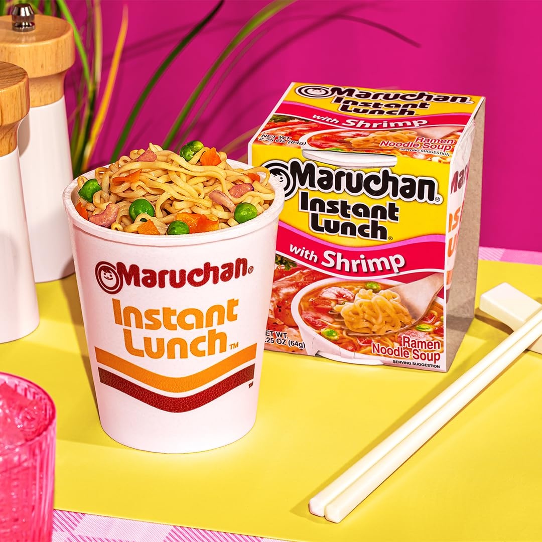 image:imageMaruchan Instant Lunch Ramen Noodles Flamin Hot Chicken Flavor JapaneseStyle Instant Noodle Soup Easy Meal Ready in 3 Minutes 225 Oz 12 PackShrimp Pack of 24