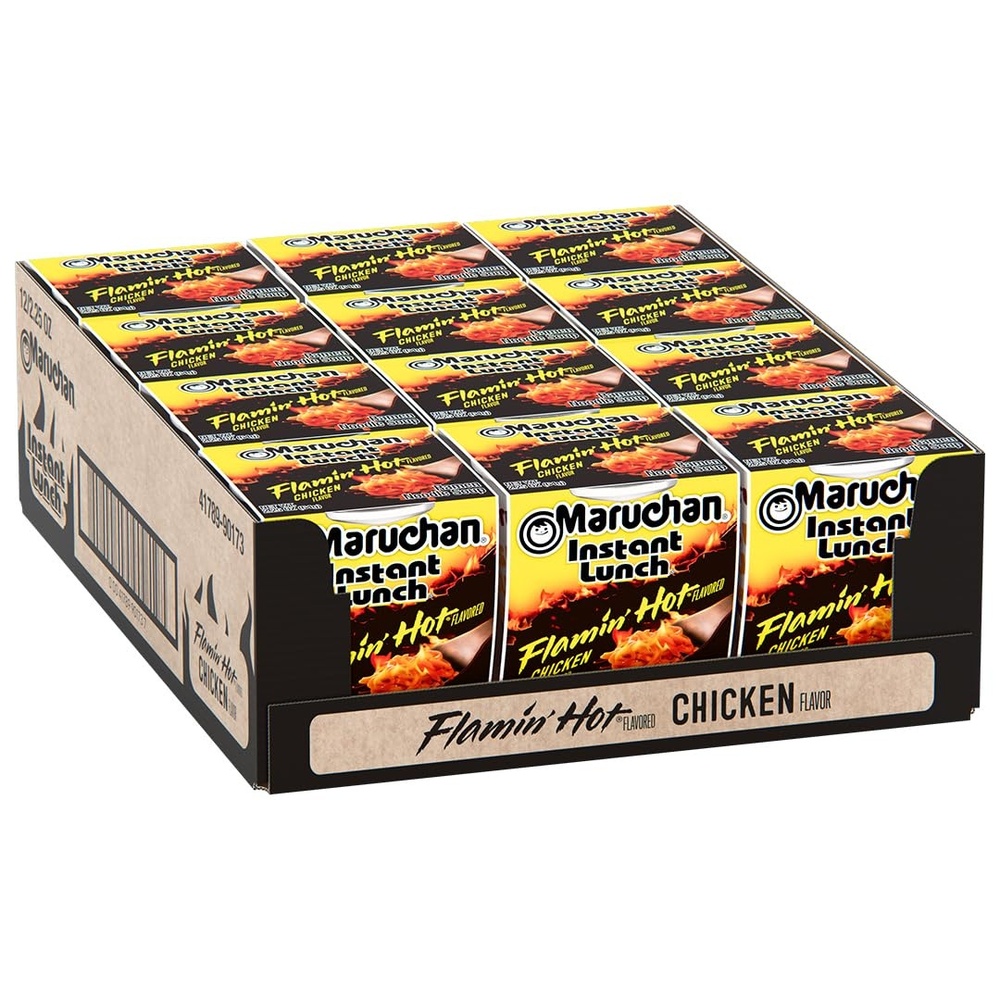 image:imageMaruchan Instant Lunch Ramen Noodles Flamin Hot Chicken Flavor JapaneseStyle Instant Noodle Soup Easy Meal Ready in 3 Minutes 225 Oz 12 PackFlamin Hot